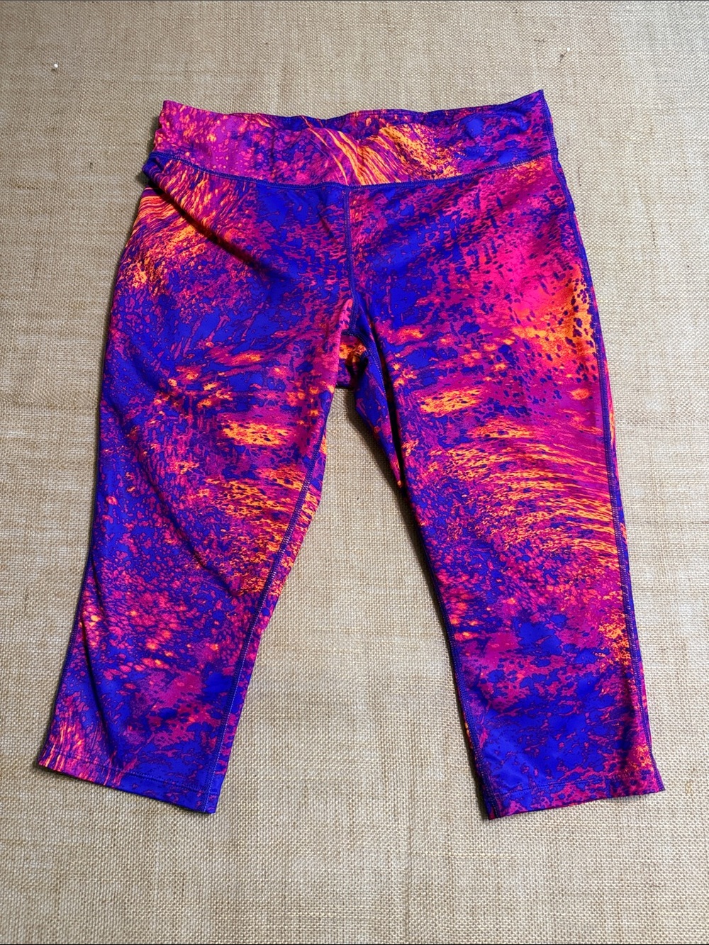 Xersion Purple, Pink & Orange Cropped Active Leggings